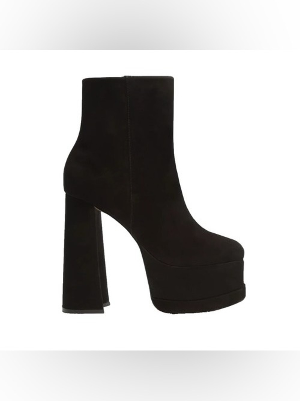Schultz SELENE CASUAL NUBUCK BLACK PLATFORM HEELED BOOTIE Size 7.5 NWOB